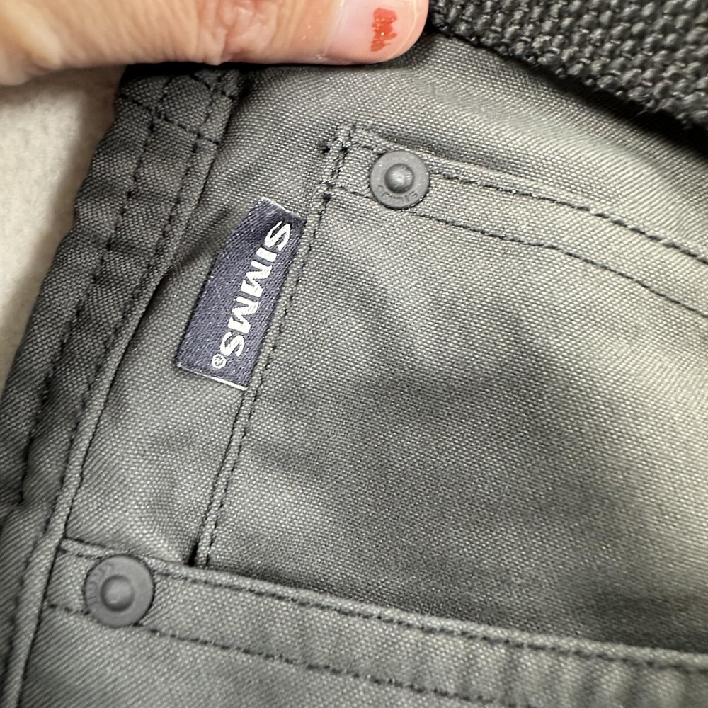 Simms Pants Mens 40 Gray Nylon Fishing Outdoor Hiking Belted Stretch Double Knee - Picture 5 of 16